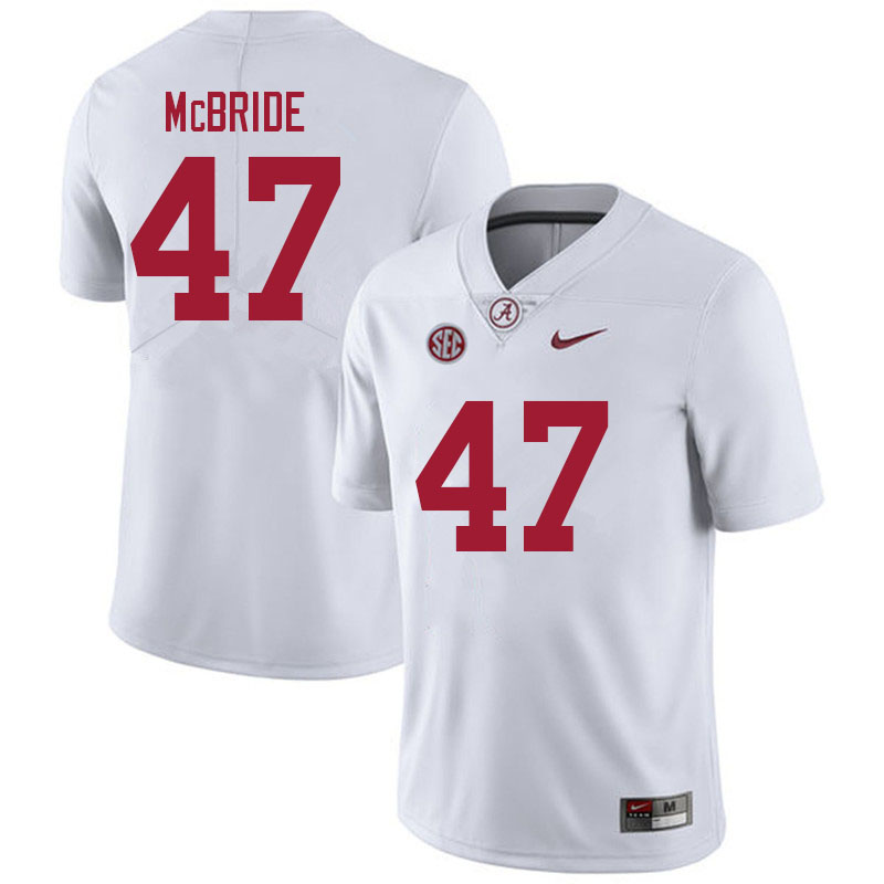 Men #47 Jacobi McBride Alabama Crimson Tide College Football Jerseys Sale-White